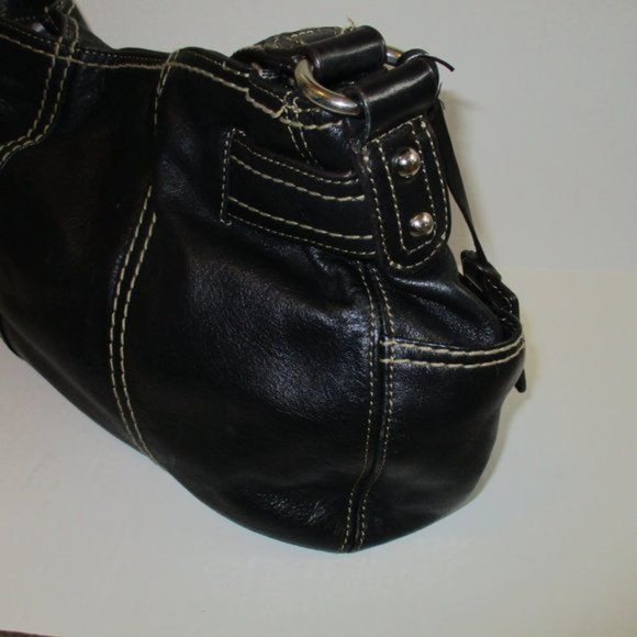 Tignanello Black Pebbled Leather HOBO Shoulder Bag - Picture 5 of 8